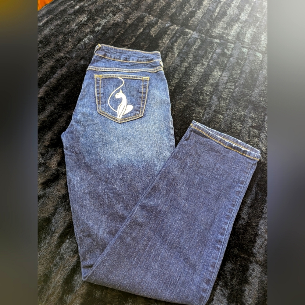 Vintage Baby Phat jeans,straight leg size 11, stretch,  rhinestone logo